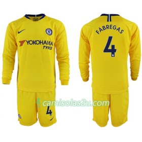 Camisolas de Futebol Chelsea Fabregas 4 Criança Equipamento Alternativa 2018/19 Manga Comprida